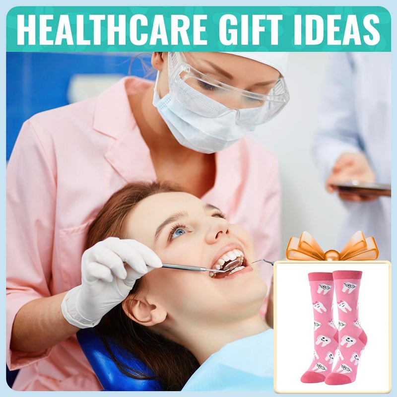 Happy Pop HAPPYPOP Dental Gifts for Women - Tooth Socks Teeth Socks Dental Sock, Dentist Gifts for Women Hygienist Gift Dentist Student School Gift - Image 5